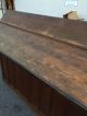 Antique Oak Wood Industrial Tall Printing Work Bench Bar Island Type Map Cabinet 1900-1950 photo 6
