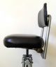 Vtg Industrial Metal Adjustable Swivel Factory Drafting Shop Stool Chair Black Post-1950 photo 2
