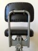 Vtg Industrial Metal Adjustable Swivel Factory Drafting Shop Stool Chair Black Post-1950 photo 3