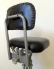 Vtg Industrial Metal Adjustable Swivel Factory Drafting Shop Stool Chair Black Post-1950 photo 4
