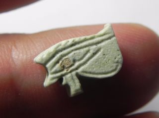 Zurqieh - Q186 - Ancient Egypt,  Faience Eye Of Horus Amulet.  1075 - 600 B.  C photo