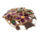 (1) Rare Antique Austrian Pierced Openwork Pink Flower Champleve Enamel Button Buttons photo 1