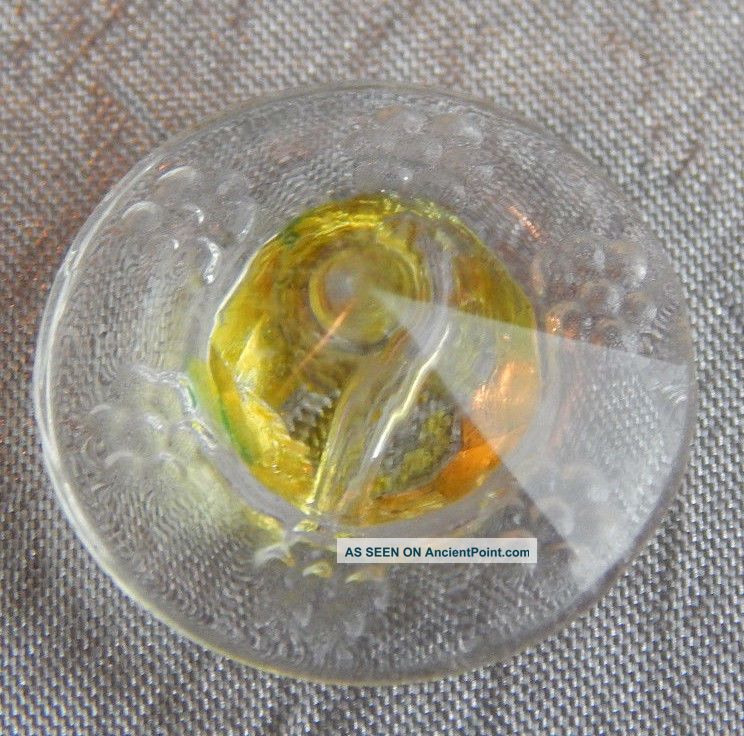 Vintage Glass Radiant Button Yellow 1097b Buttons photo