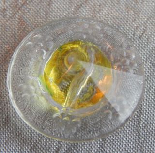 Vintage Glass Radiant Button Yellow 1097b photo