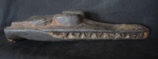 Old & Authentic Carved Crocodile Canoe Prow Trad.  Mid.  Sepik Papua Guinea. photo