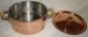Swiss Copper/brass Round Marmit With Lid Stamped Culinox Made In Switzerland Metalware photo 1