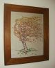 Mid Century Embroidery Art In A Oak Wooden Frame Mid-Century Modernism photo 1