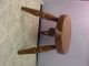 Vintage Milking Stool Wooden Has Three Legs And Handle On Side Minor Scratches 1900-1950 photo 6