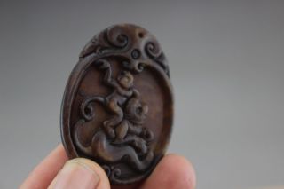 Chinese Ancient Jade Natural Hand - Carved Jade Pendants Auspicious Patterns Sj538 photo