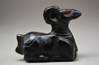 Exquisite Chinese Natural Agate Carving Sheep Statue photo