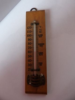 Unusual,  Vintage Small Wall Thermometer With Red Alcohol Marker Fluid photo