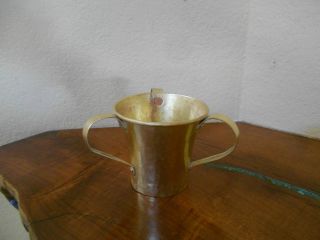 Antique 19c Imperial Russia Russian Copper/brass 3 - Handled Loving Cup Mug Vodka photo