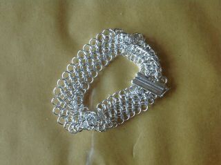 A Really Stunning 925 Silver ' Mesh ' Chain Bracelet Beach Find photo