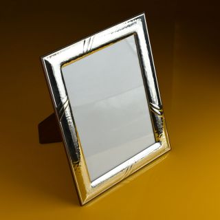 Vintage Sterling Silver Photo Frame On Solid Wood Base,  European Made photo