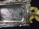 Silver Silverplate Mini Ornate Engraved Serving Tray Ornate Vanity Platters & Trays photo 2
