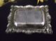 Silver Silverplate Mini Ornate Engraved Serving Tray Ornate Vanity Platters & Trays photo 5