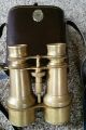 Victorian Brass Leather Binoculars Marine Sailor Replica And Old Black Pair Telescopes photo 1