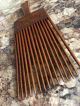 Antique Hand Carved Wood Wooden Brown Americana Hair Comb Pick African Art Other African Antiques photo 10