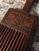 Antique Hand Carved Wood Wooden Brown Americana Hair Comb Pick African Art Other African Antiques photo 3