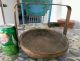 Vintage Splint Basket Paint Old Rustic Bent Handles Shallow Primitives photo 1