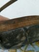 Vintage Splint Basket Paint Old Rustic Bent Handles Shallow Primitives photo 5