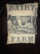 Primitive Large Handmadde Fabric Pillow Cow Dairy Farm Rustic Country Decor Primitives photo 2