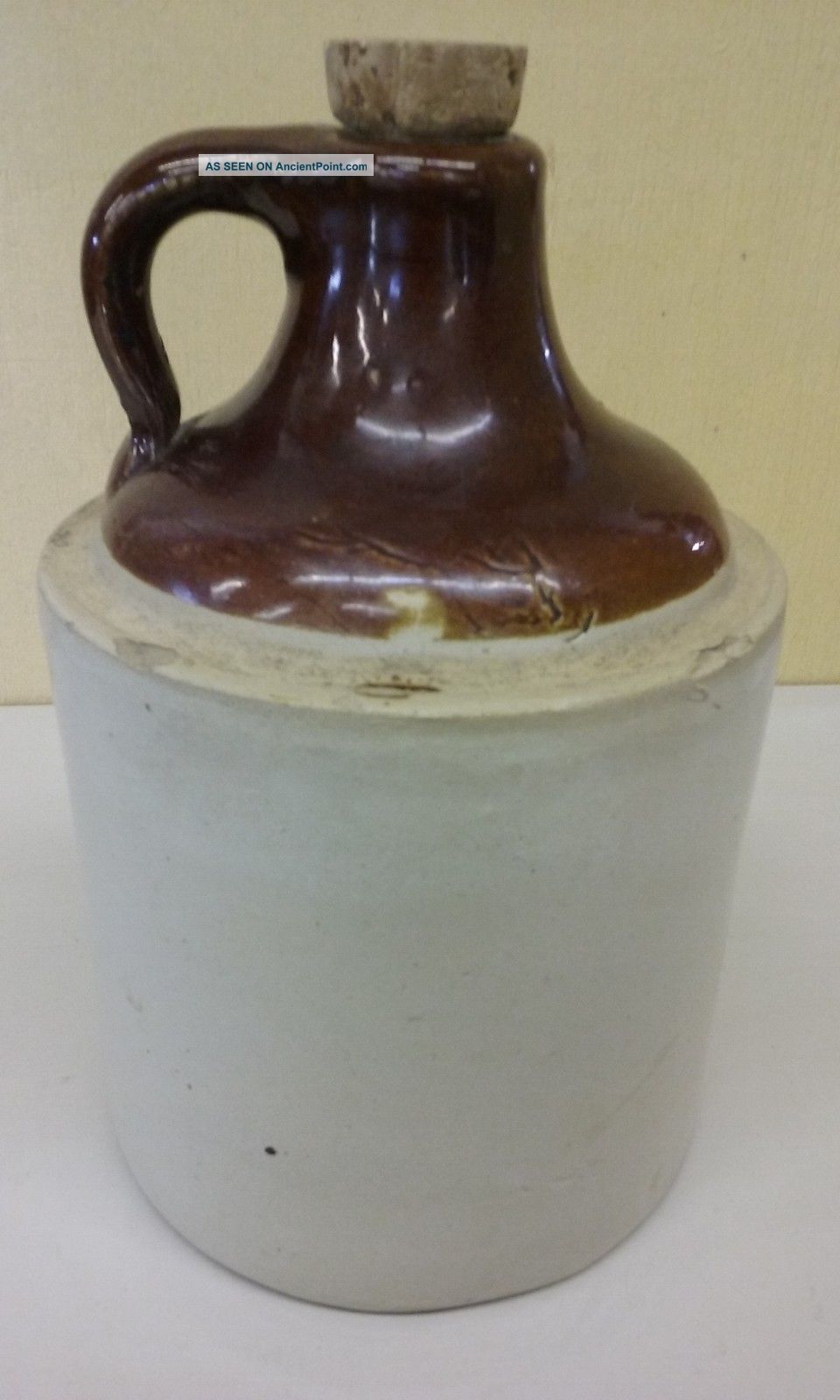 Vintage Stoneware Whiskey/moonshine Jug Corkused Rare The Americas photo