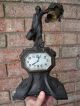 Rare Art Nouveau Metal Combination Clock Lamp Savings Bank Safes & Still Banks photo 9
