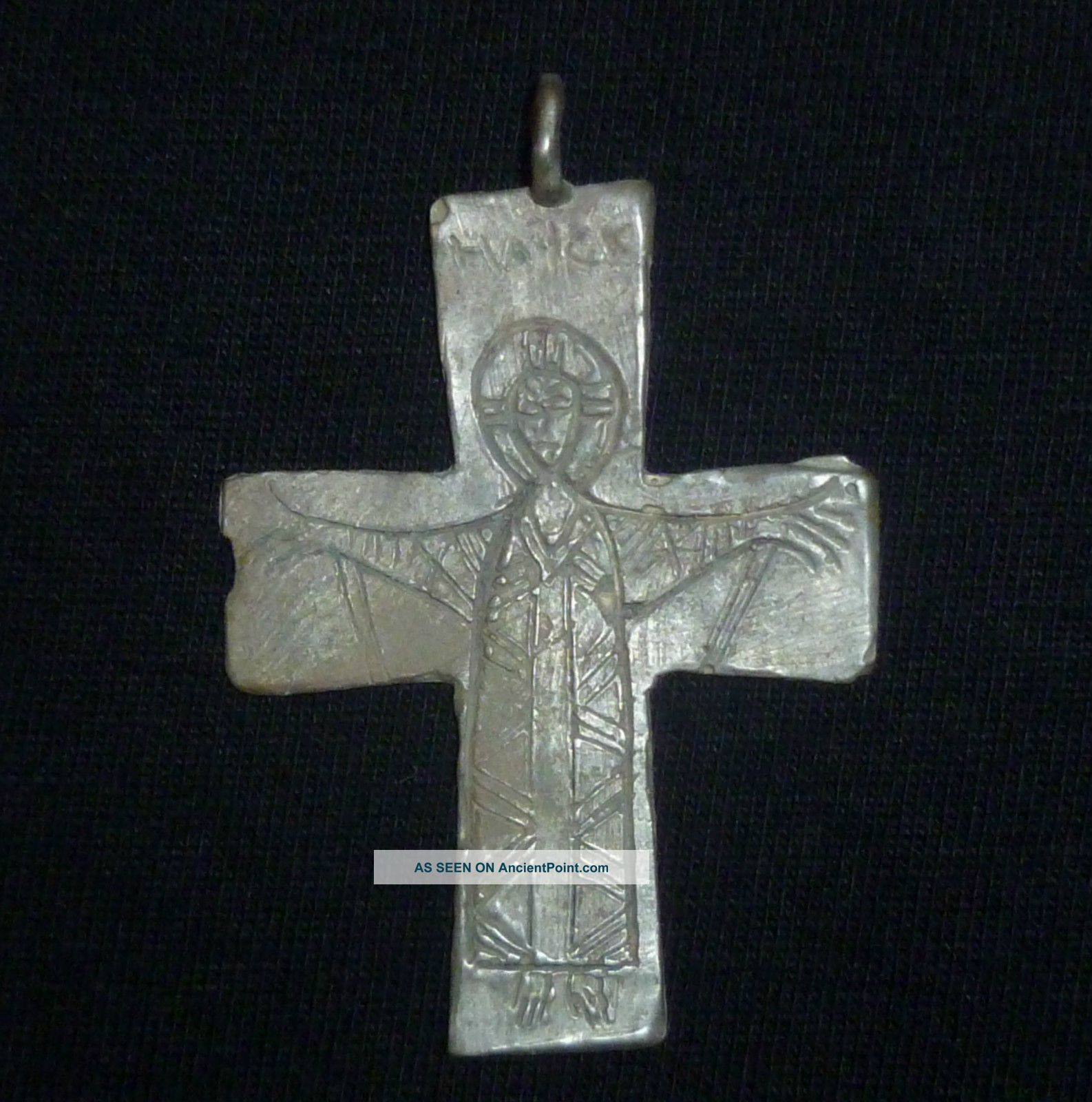 Byzantine Ancient Silver Cross Amulet / Pendant Circa 1200 - 1300 Ad - 2446 - Other Antiquities photo