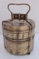 Antique Vintage Shape 2 Compartment Brass Lunch Box / Tiffin Box 261 India photo 2