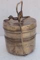 Antique Vintage Shape 2 Compartment Brass Lunch Box / Tiffin Box 261 India photo 3