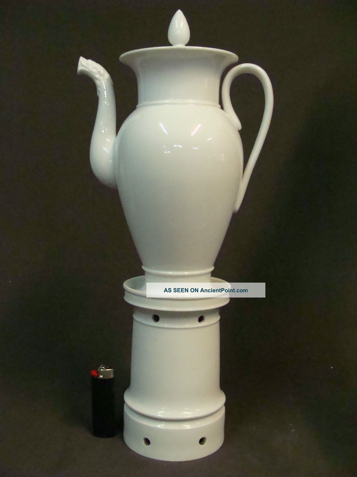 Unique Majestic Antique Porcelain Tisaniere Or Veilleuse Coffee Warmer Old Paris Plates & Chargers photo