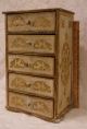 Large 5 Drawer Vintage Italian Florentine Gold Chest Jewelry Drawer Box 13x8x5.  5 Toleware photo 3