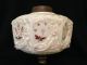 Victorian Vaseline Embossed Hand Painted Oil Lamp Font Lamps photo 3
