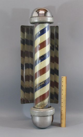 Vintage Marvy Electric Barbershop Pole,  Red,  White & Blue Model 506 Sign Display photo