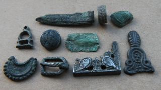 British Found Anglo Saxon Period Bronze Decorated Ornaments 700 - 900 Ad F, photo