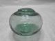 Vintage Glass Fishing Float Blue/green Squished 2.  75 