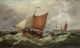 Antique 1896,  G.  Wolfe,  Maritime Ship Harbor Seascape Oil Painting,  Nr Other Maritime Antiques photo 1