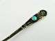 Antique Native American Indian Turquoise Engraved Hand Made Silver Spoon 3 & 7/8 Native American photo 1