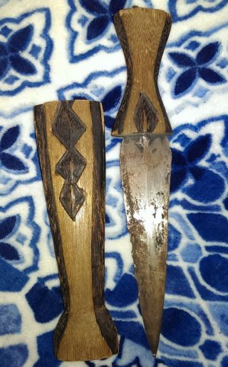 Ovambo Knife Ancient Angola African Ethnic Tribal Dagger Spear Sword Shield Axe photo