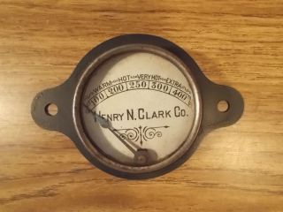 Antique Henry N Clark Oven Door Thermometer Gage For Wood Coal Stove photo