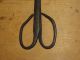 Rare 18th C American Wrought Iron Pipe Tongs Great Handles Grungy Old Surface Primitives photo 2