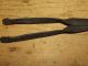 Rare 18th C American Wrought Iron Pipe Tongs Great Handles Grungy Old Surface Primitives photo 7