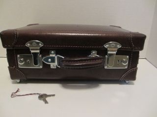 Salesman Sample Leather Suitcase/ Makeup Case photo
