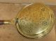 A Rare 18th C Brass Bedwarmer With An Engraved Lid Tiger Maple Handle Primitives photo 3