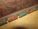 Early 19th C Pa German Hanging Wooden Spoon Rack Best Red & Blue Paint Primitives photo 8