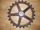 Antique Cast Iron Red Farm Industrial Gear Sprocket Cog Barn Steampunk Art Other Mercantile Antiques photo 1