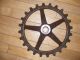 Antique Cast Iron Red Farm Industrial Gear Sprocket Cog Barn Steampunk Art Other Mercantile Antiques photo 1