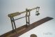 Antique English Brass Gold Guinea Sovereign Coin Balance Scale In Case C1800s Scales photo 1