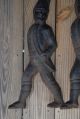 Fireplace Antique American Revolution Hessian Soldiers Andirons Cast Iron 19 